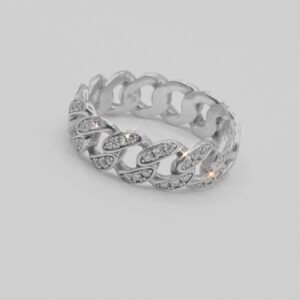 Iced-Out Cuban Link Eternity Band [Size 12]
