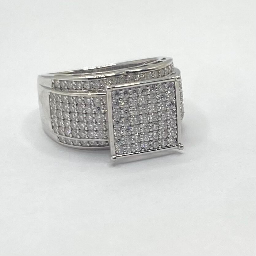 Men's Iced-Out Square Cluster Statement Ring. - Image 4